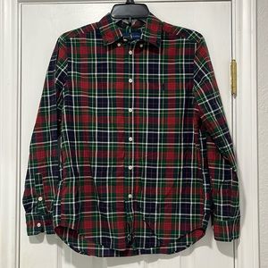 Ralph Lauren boys 14/16 button up long sleeve red/blue/green plaid